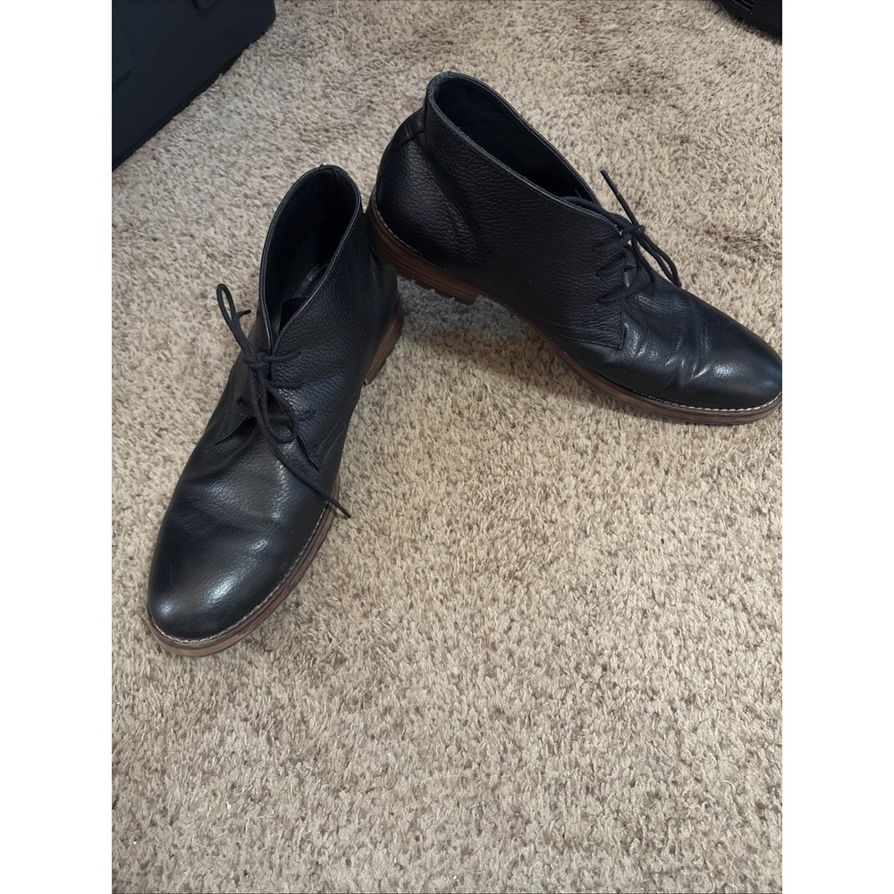 Mens Black Leather Chukka Boots - Joseph Abboud Sz 11 Men's Black Pebbled